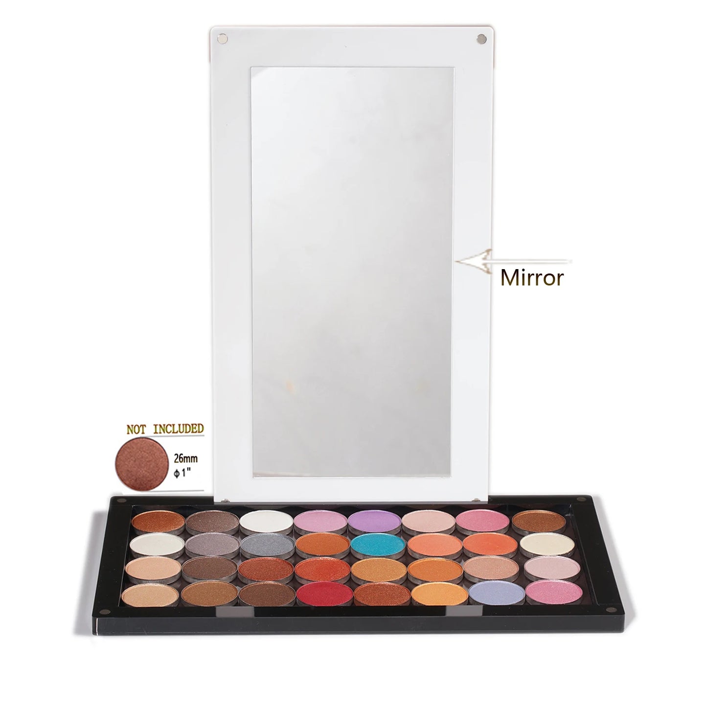 empty magnetic makeup palette acrylic storage box for eyeshadow depotting tool case ,stackable layers with mirror large size