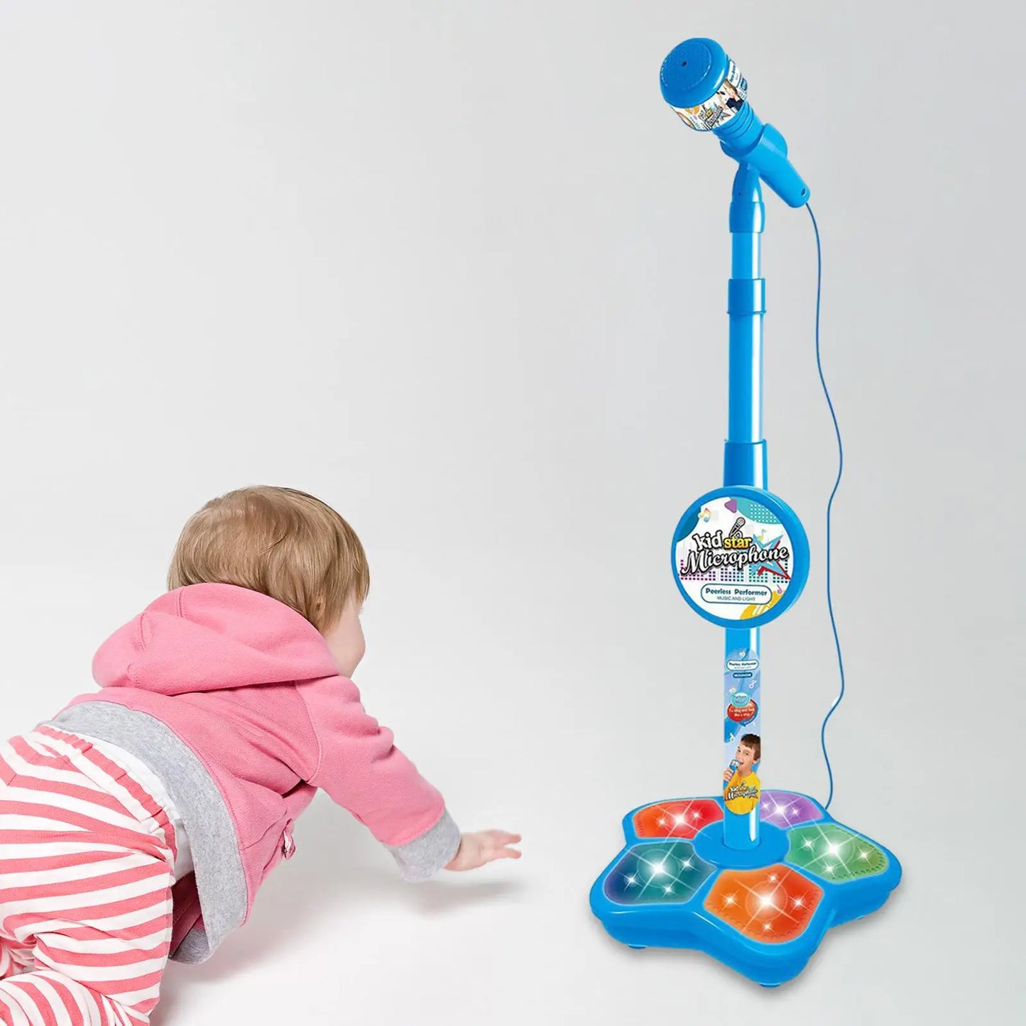 Karaoke Machine Music Toys Kids Microphone and Stand for Age 3+ Years Old
