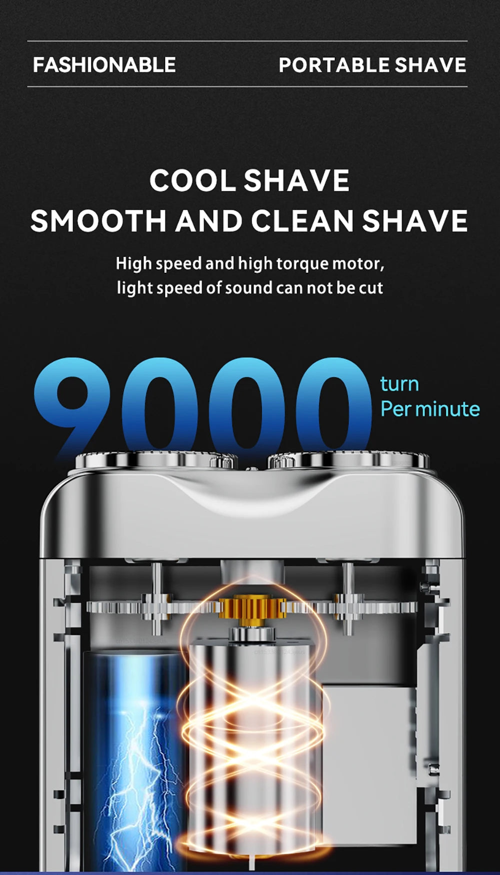 Mini Electric Shaver Dual Blade Shaver Men Facial Beard Trimmer Rechargeable Portable Wet Dry Electric Razor