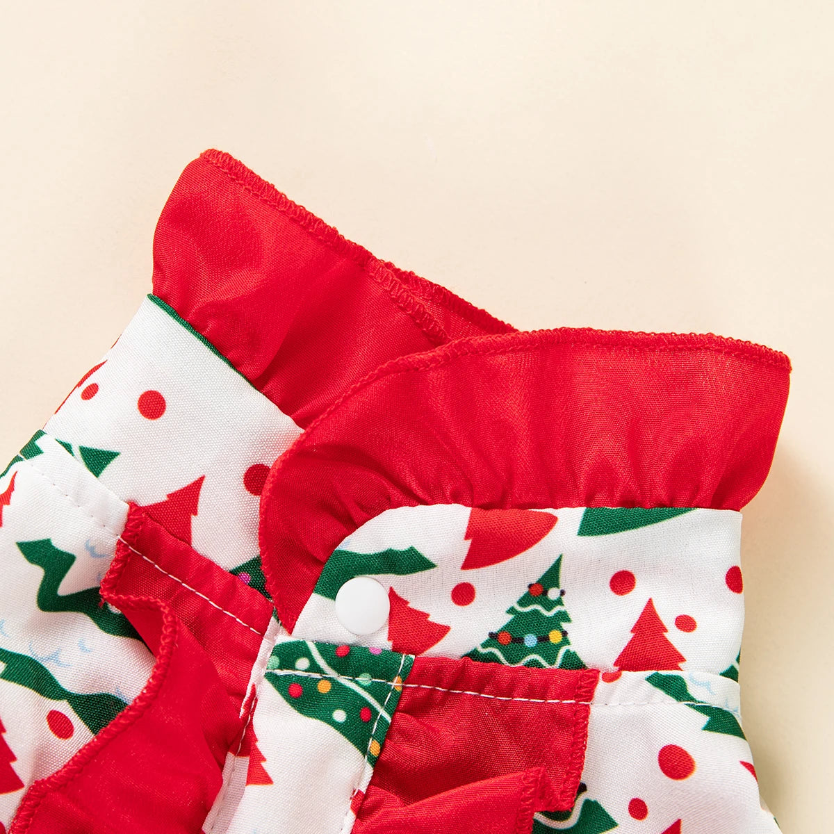 Pet Christmas Dress Xmas Tree Printed Ruffle Skirt Puppy Holiday Outfit Cute Pet Party Costume for Small Medium Dogs Cats Teddy