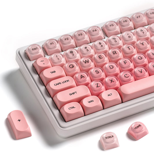 XVX Pink Keycap Clear 132 Keys Dye Sublimation Pbt+Pc HOA Profile Foundation Key Cap for Mechanical Keyboard 75% Keycaps