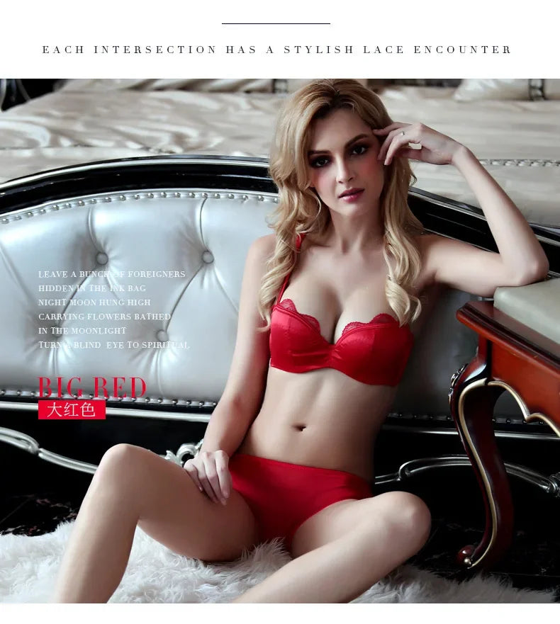 Women Lace Bra Set Casual Lingerie Set Daily Elegant Underwear Girls Bra and Panty Set chic