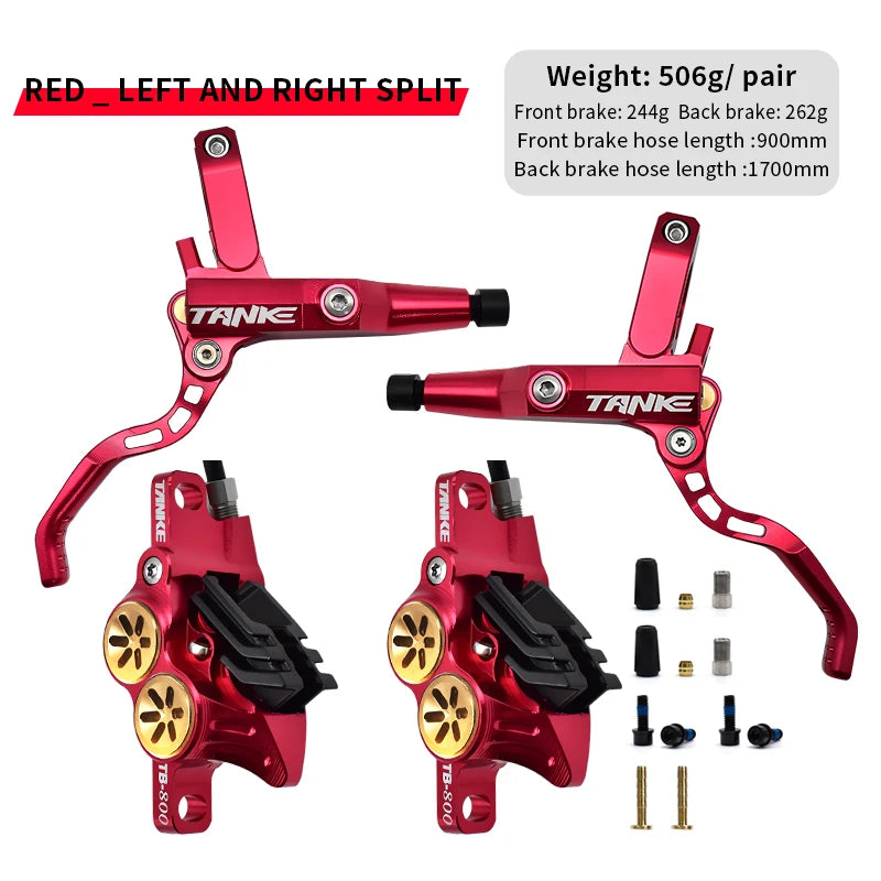 TANKE MTB 4-piston hydraulic disc brake 900/1700mm, 4-piston brake pad in resin, oil pressure AM DH road MTB ultra-light disc br