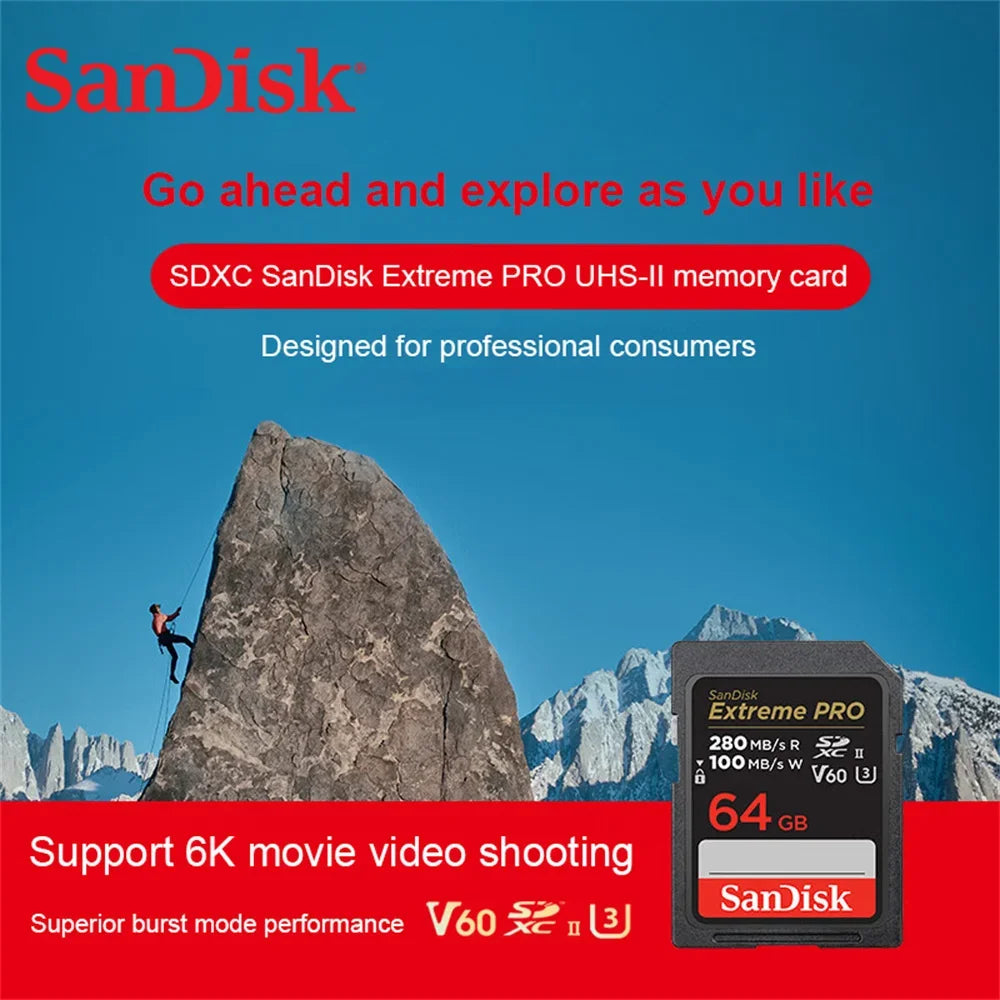 Original Extreme PRO U3 4K 6K 8K C10 V30 V60 V90 SDHC Memory Card SD UHD Video SDXC sd Card UHS-I UHS-II for SLR 3D Canon Camera