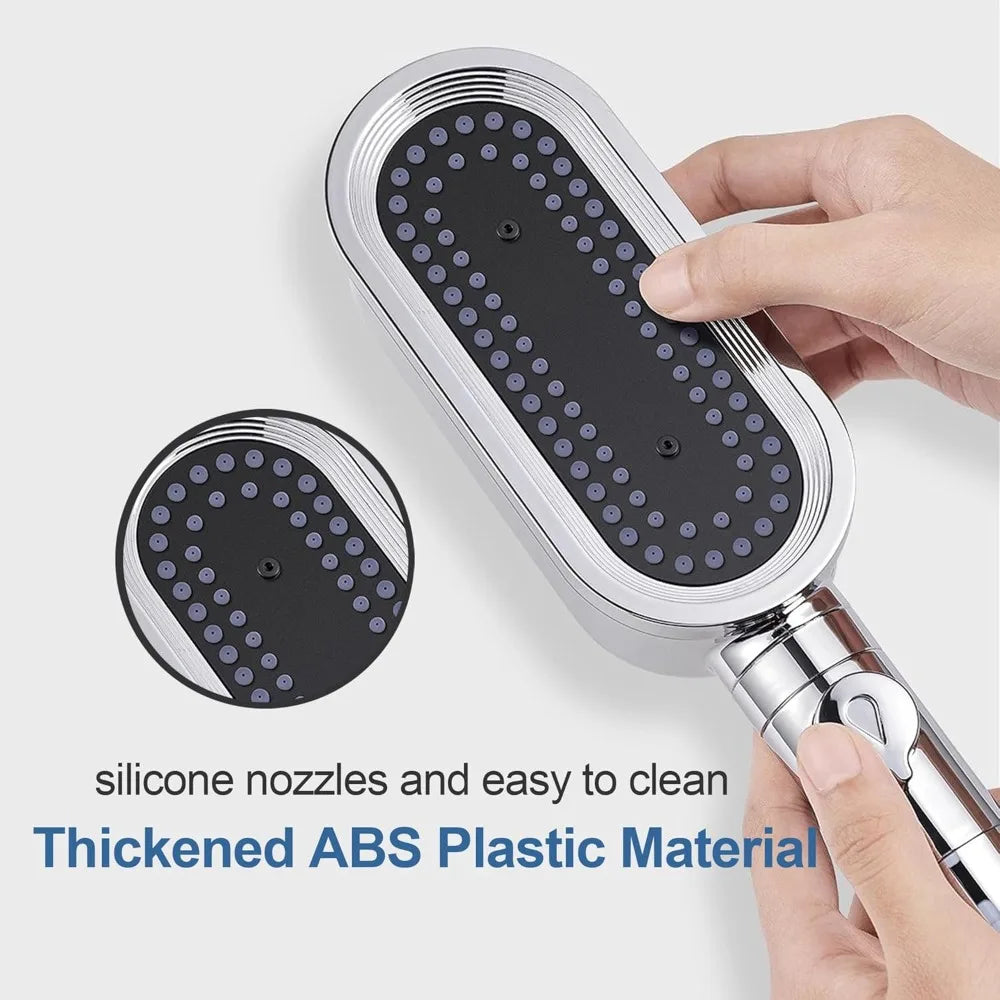 1PC 3 Modes Handheld Filtered Shower Head Hard Water Filter Showerhead Powerful High Pressure Showerhead with On-Off Switch