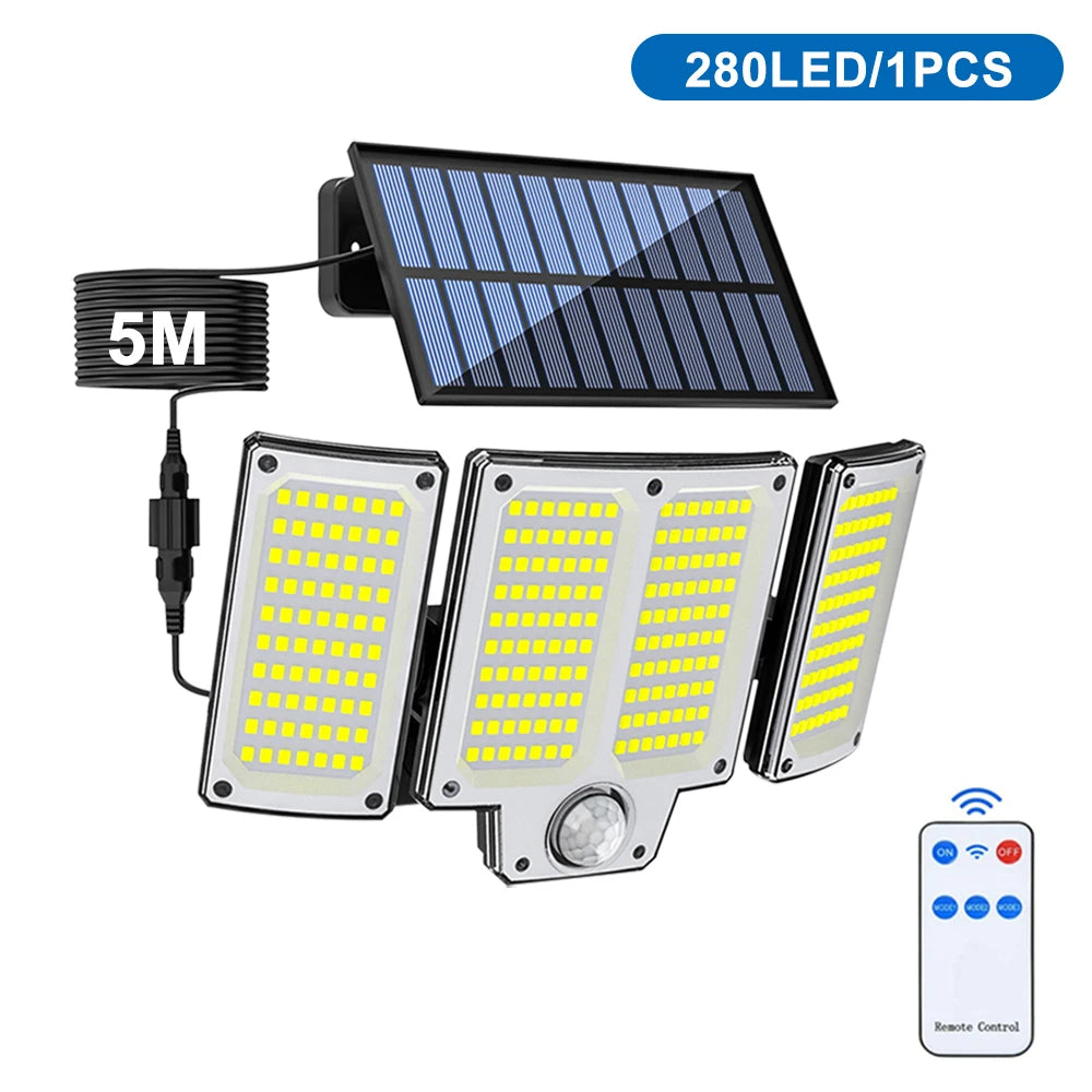 254/243LED Outdoor Solar Lights Garden Solar Powered Security Light Flood Light Motion Sensor 3 Mode Waterproof Garden Shed Yard