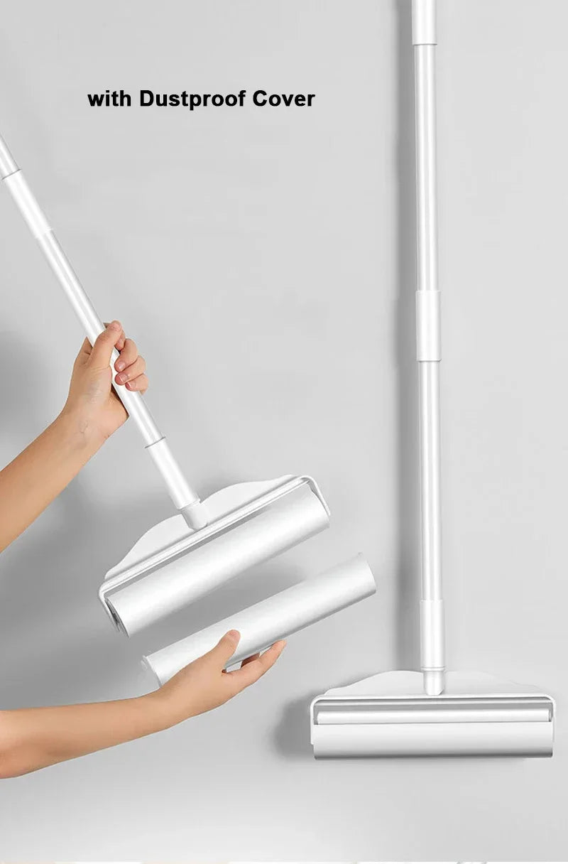 24cm 16cm Wide Lint Rollers Sticky with Long Handle Large Surface Pet Hair Remover Dust Brush for Carpets Floors Curtains