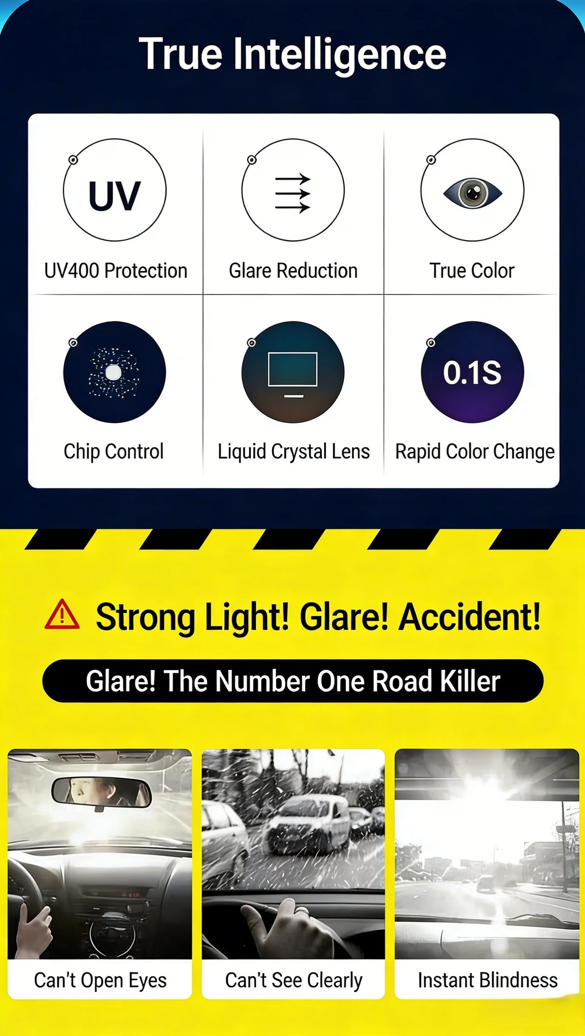 0.1s Color Changing Intelligent Photosensitive Polarized Smart Glasses Sunglasses Men Women Driving Cycling Fishing Sun Glasses