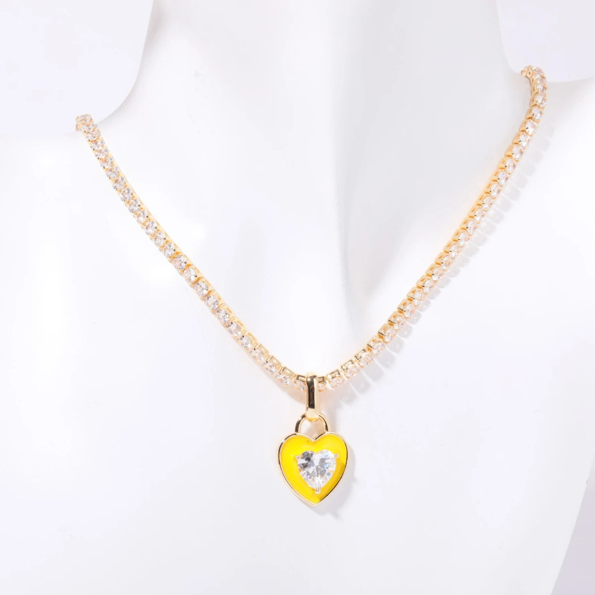 Mesh Chain Colored Zircon Necklace Jade Zircon Chocolate Short Necklace Gold Plated Color Preserving