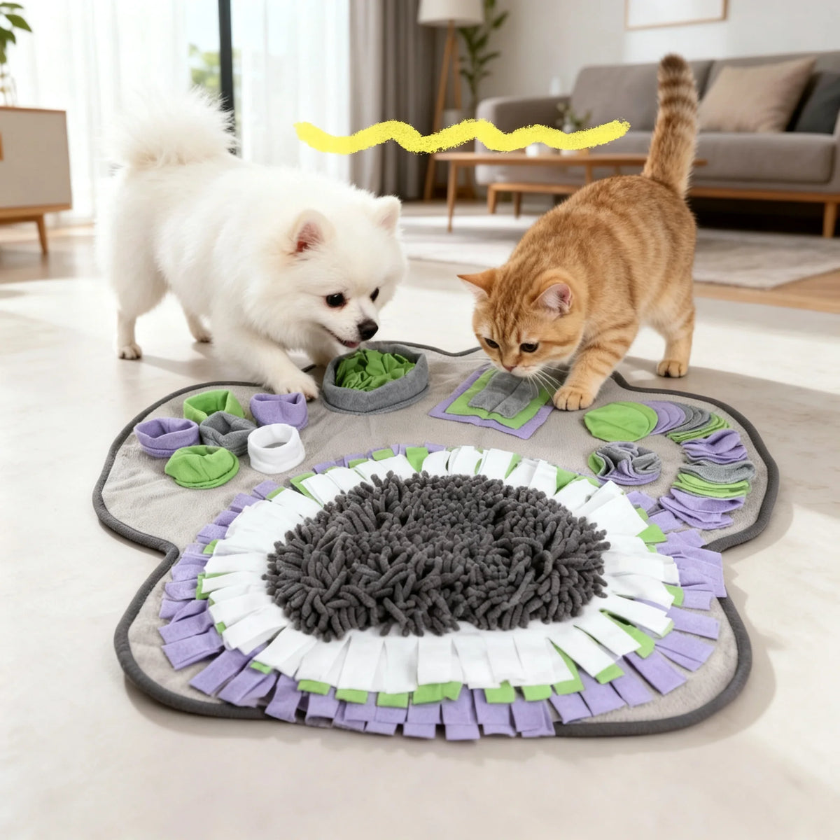 Pet Snuffle Mat for Dogs Cats Interactive Feeding Mat Slow Feeder Nose Work Training Toy Stress Relief Encourage Natural Foragin