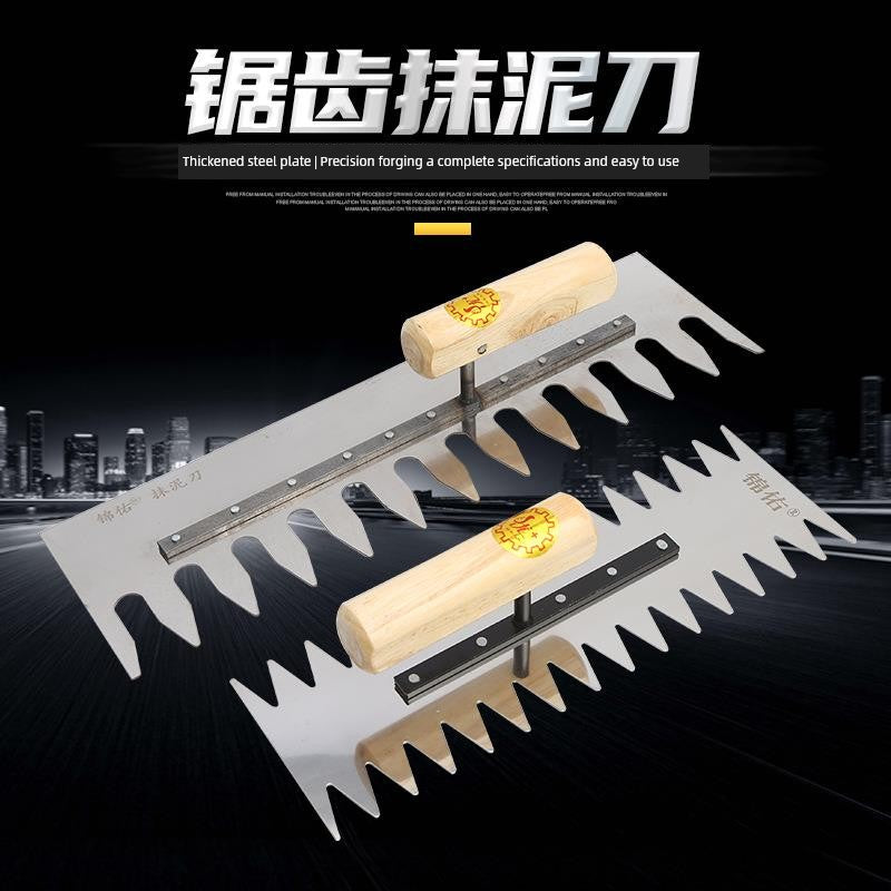 Tile Serrated Spatula Square Tooth Toothed Plastering Knife Paving Tile Plastering Knife Flat Gray Batch Ash Spoon Masonry Tool