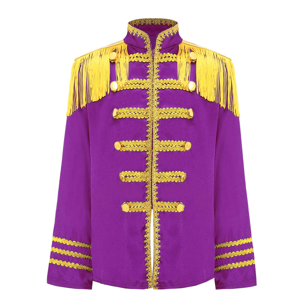 Kids Girls 60s Retro Hippie Rock Band Musician Costume Halloween Cosplay Carnival Party Circus Drummer Parade Tassel Jacket Coat