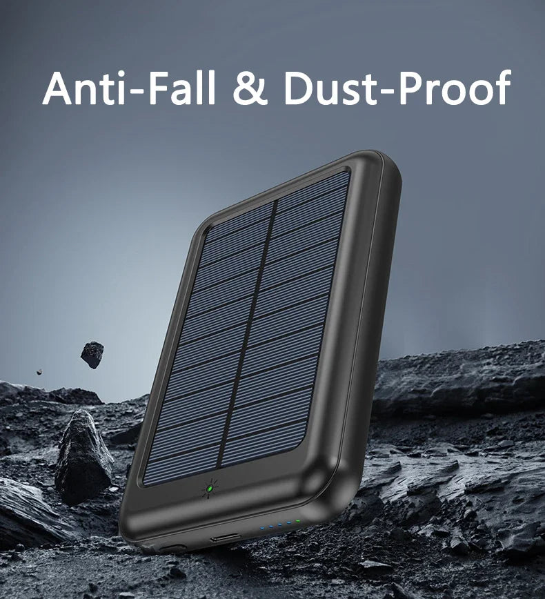 Solar Power Bank 10000mAh Magnetic Wireless Charger Magsafe Powerbank for iPhone 16 15 14 13 12 Mini Portable Induction Charger