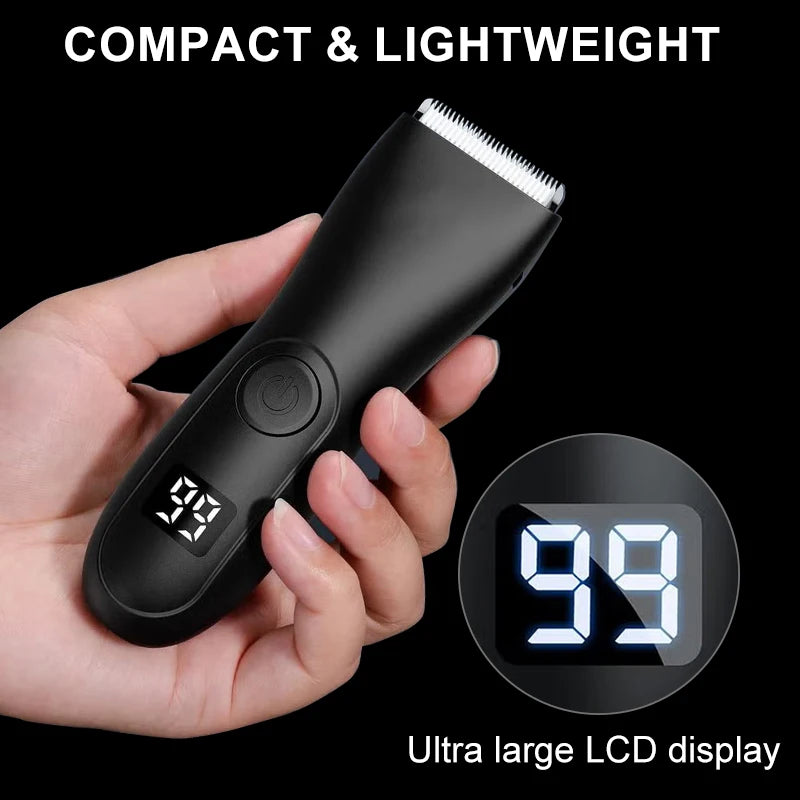 IPX6 3-in-1 Body/Beard Trimmer - Cordless USB-C Fast Charge, Ceramic Blades, Wet/Dry Grooming