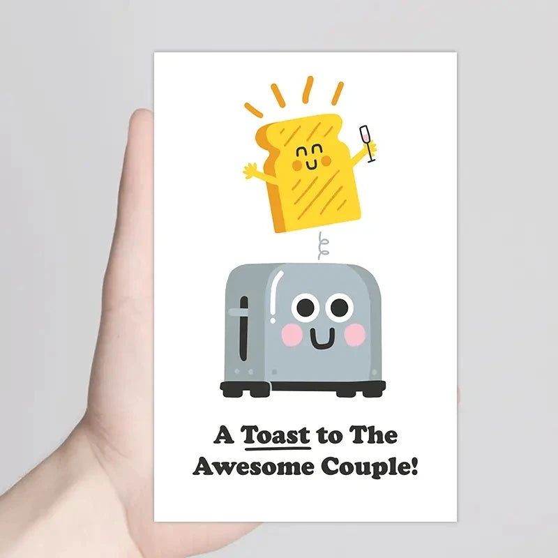 1pc, Wedding card Funny wedding Card, Bride and Groom, A toast to the wedding couple.