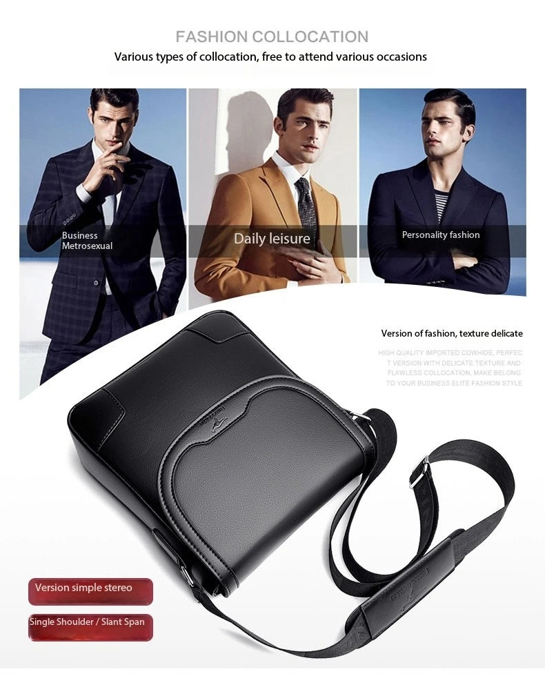 Luxury Brand Men Leather Shoulder Bags Waterproof Business Handbag Travel Tote Crossbody Cross Body Messenger Bag Pack For Male