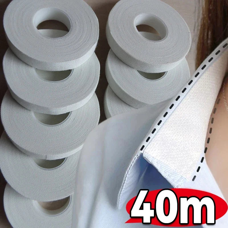 8/40M Hat Shirt Collar Anti-dirty Grime Protector Fixing Sticker Self-adhesive Disposable Tape Rolled Sweat-absorbent Tape