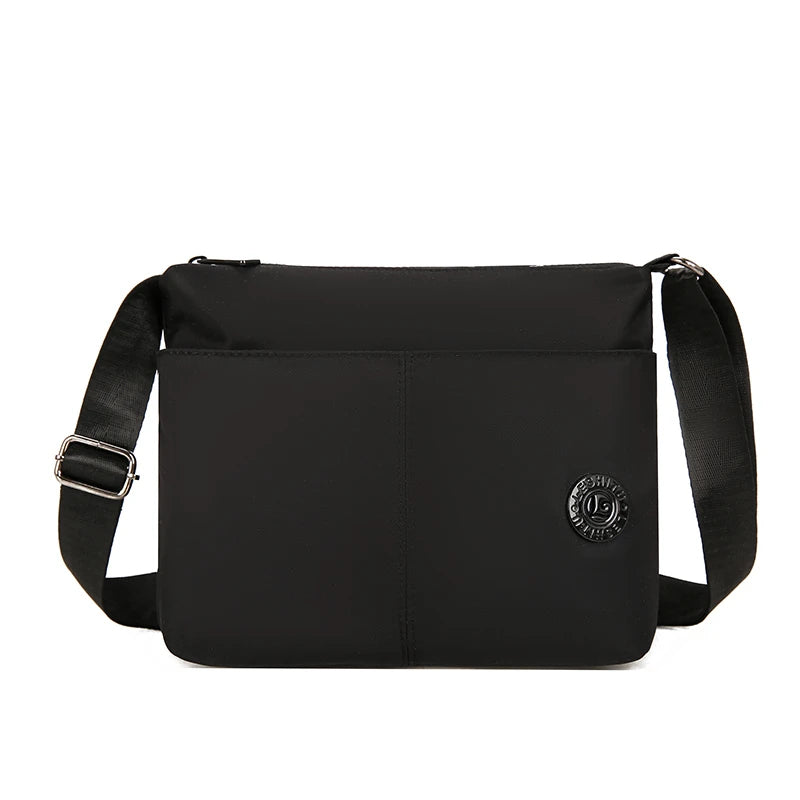Women Crossbody Bag Multi-Pocket Organizer Lightweight Nylon Wide Strap Messenger Purse Commute Travel Outdoor Solid Minimalist