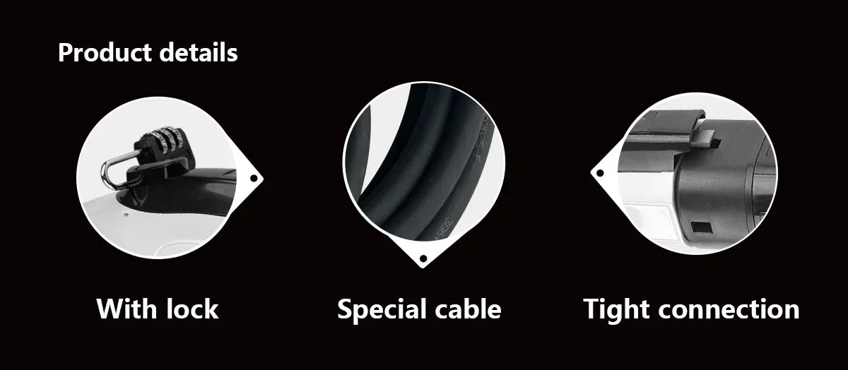 For wired charging stations Portable EV Charging Cable 32A 22KW 3 Phase Electric Car Charger 3.5KW 16A 1 Phase Anti-theft strap