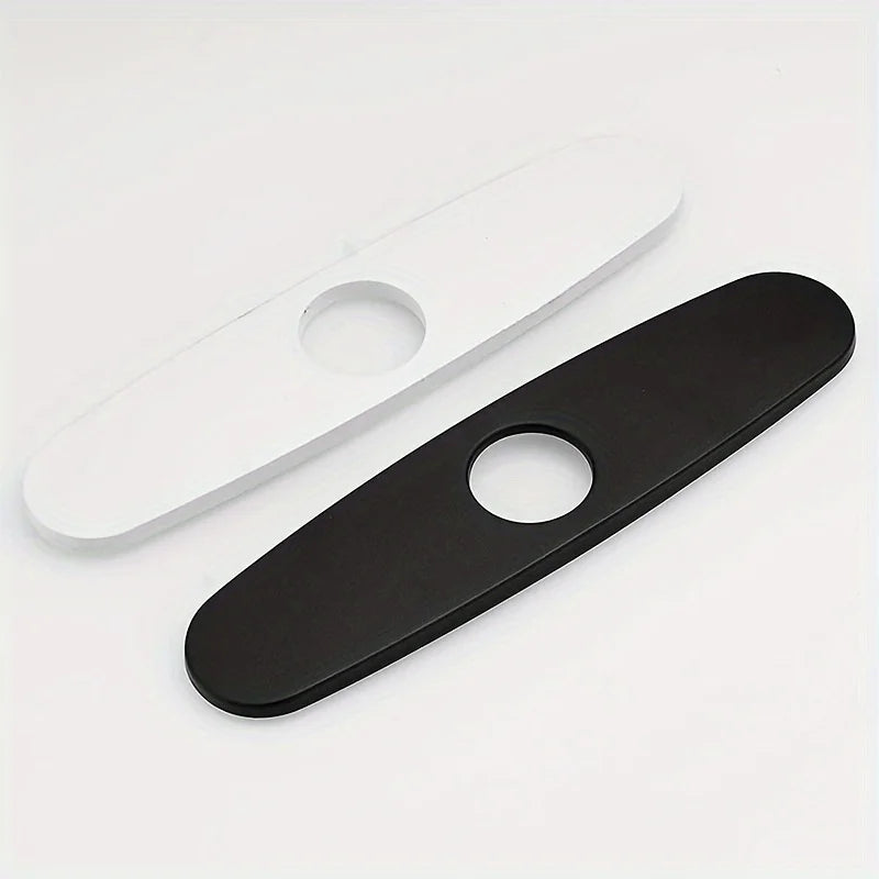 1pc Faucet Bottom Cover Base, Silver Faucet Cover, Oval Stainless Steel Hole Cover, Deck For Bathroom Or Kitchen Sink Faucet