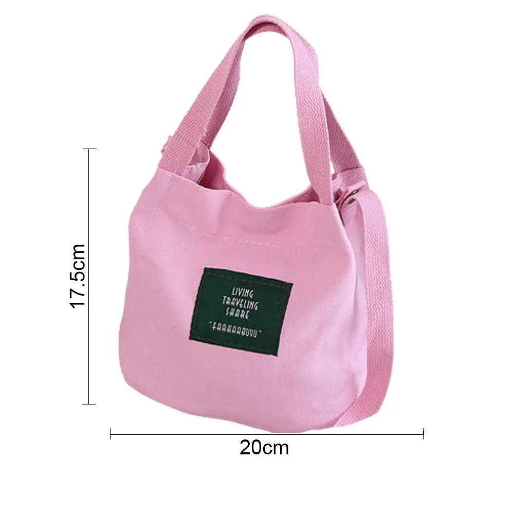 Women Shoulder Bags Letter Handbags Casual Buckle Tote Canvas Crossbody Bag Cute Shopping Bag For Ladies