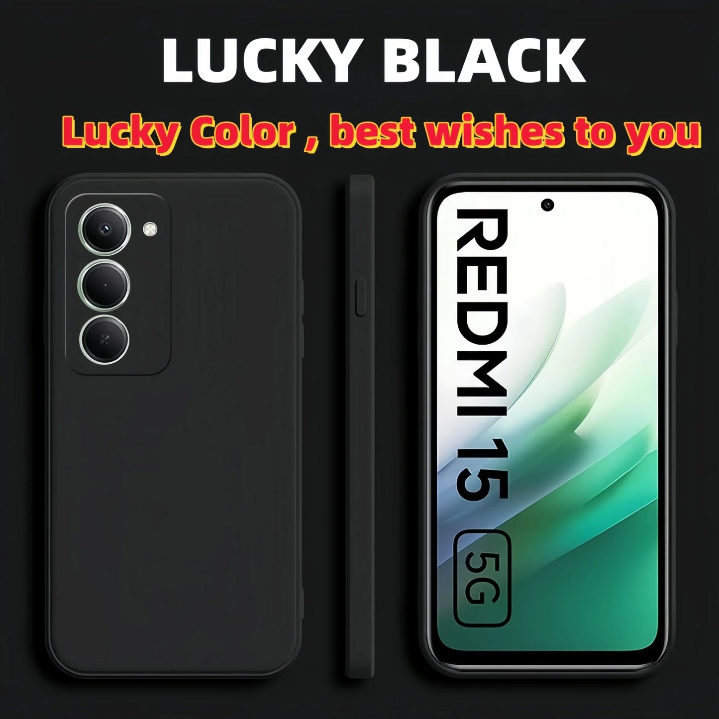Noble Fashion Solid Colour Shockproof Protective Liquid Silicone Phone Case For Redmi 15