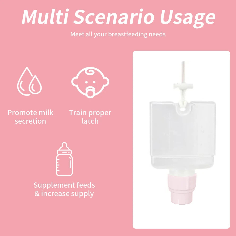 Essential Supplemental Nursing System for Breastfeeding - BPA Free Lactation Aid & Baby Feeding Bottle Combo