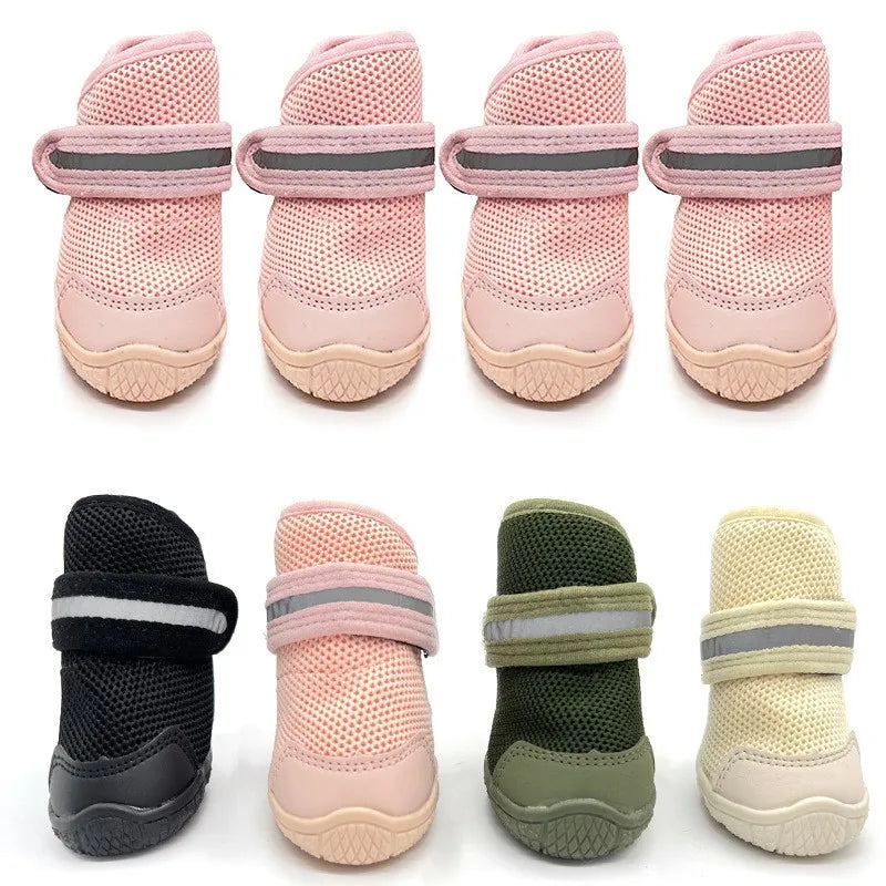 4pcs/set Pet Shoes Boots Dog Woven Shoes Small Non-slip Breathable Wear-resistant Protective Footwear Dog Shoes