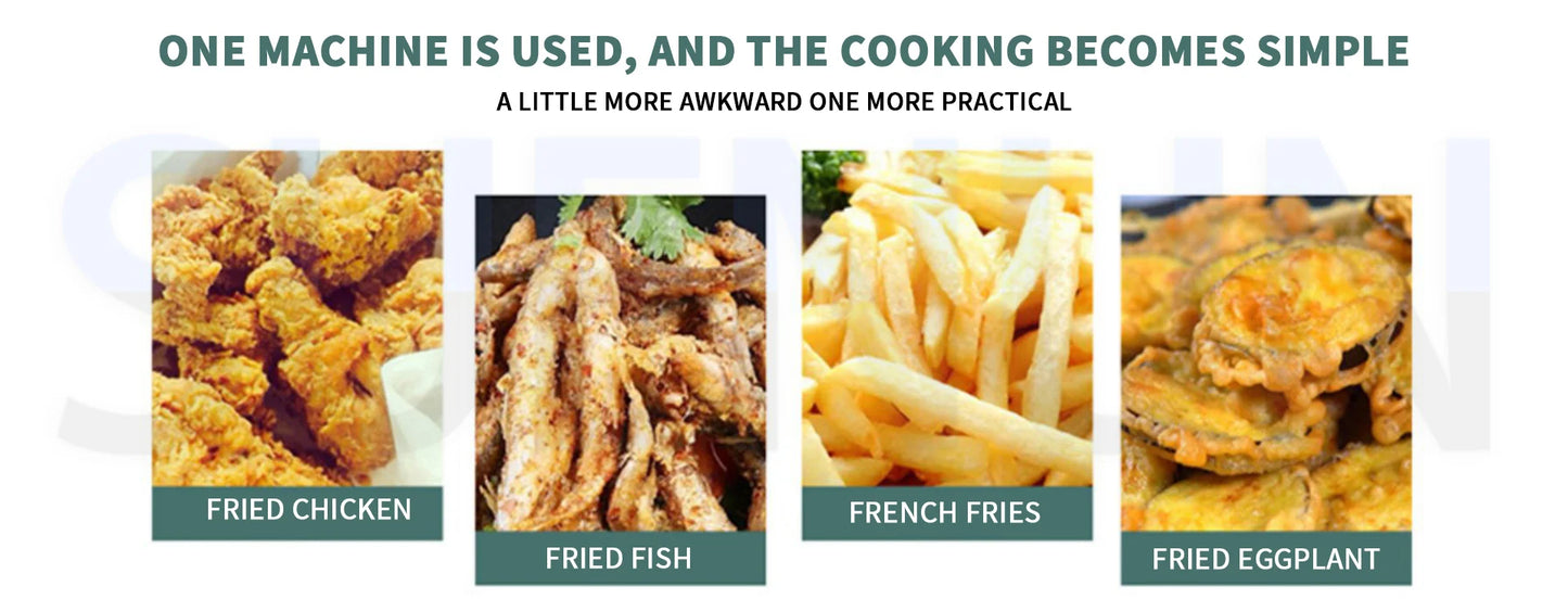 12L Stainless Steel Gas Fryer Countertop Fried Chicken French Fries Machine Commercial Deep Fryer Machine with Dual Tanks