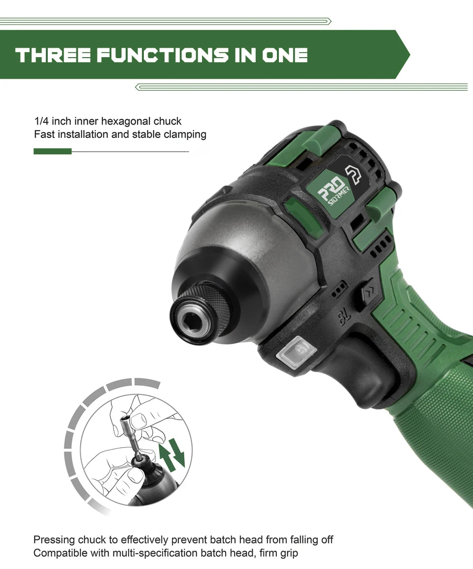 140NM Brushless Electric Screwdriver 17V Cordless Drill Screw 1500mAh Battery Rechargeable Hexagon Power Tools by PROSTORMER