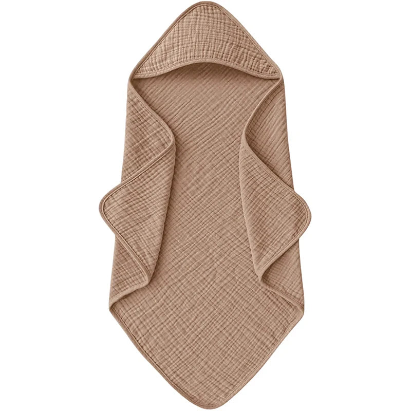 1PC Hooded Baby Towels for Newborn Muslin Organic Cotton Baby Bath Towel Soft Absorbent Towels for Boys Girls