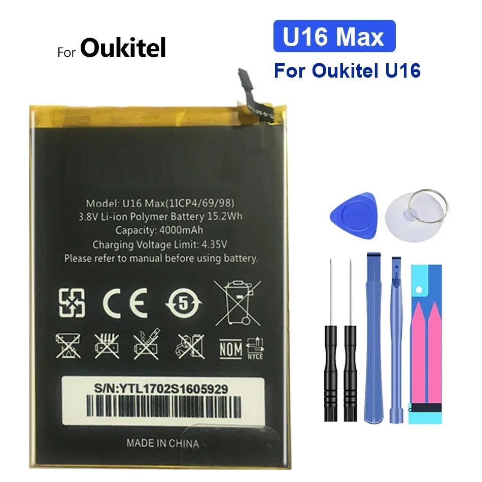Battery for Oukitel U25 U20 U16 U15 U11 U7(pro Plus MAX) U22 U18 U10 C21 C18 C17 C15 C12 C11 C5 S70 Pro C25 C10 C8 C4 C2 S80 S77