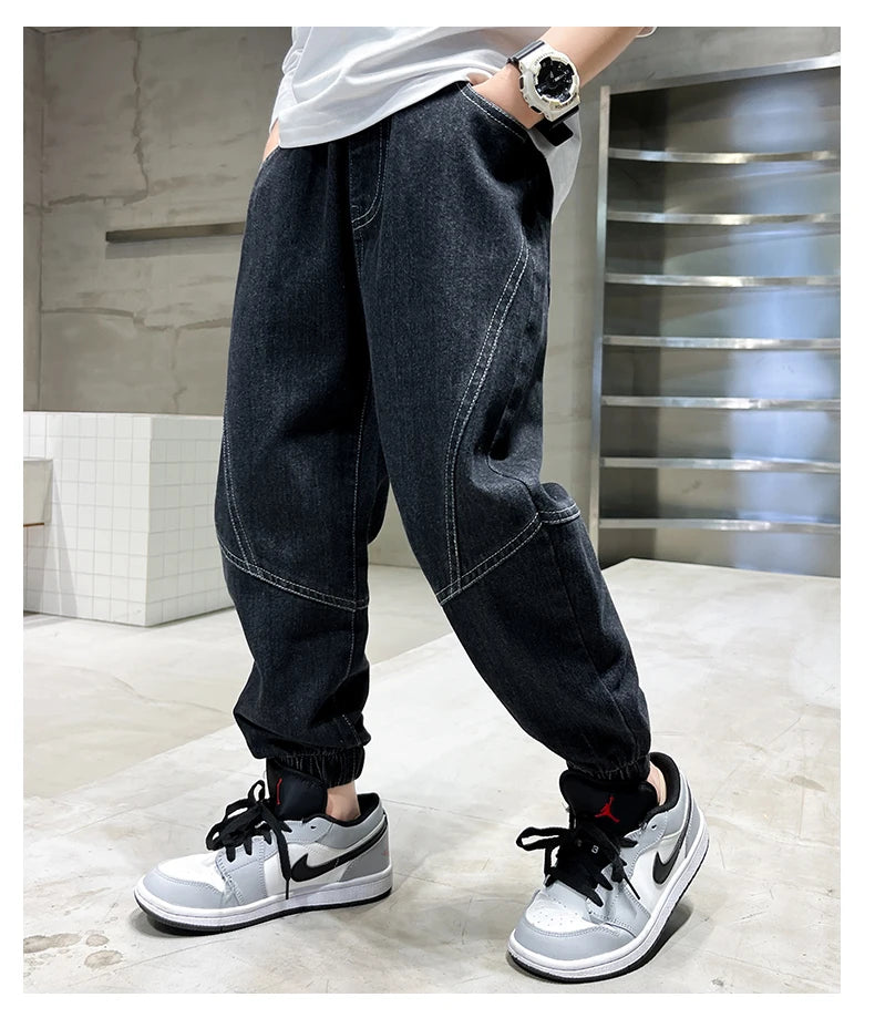 Big Boy Jeans Casual Fashion Cool Children's Pants Boys' Baggy Summer Clothing Teenagers Comfortable Fit Kids' Fashion