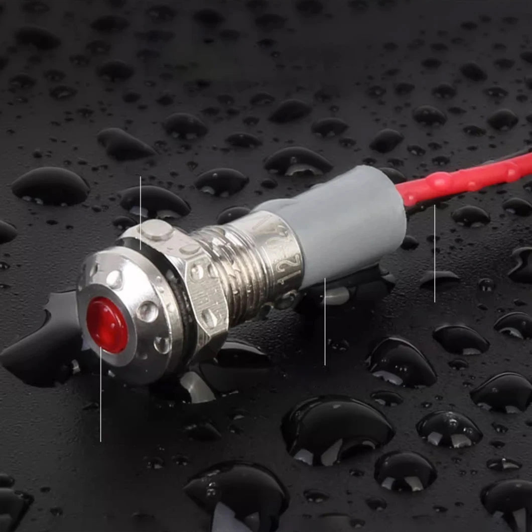 ABILKEEN 20PCS 6MM Mini Industrial Signal Indicator Light 3-6V 12-24V 110V 220V  IP65 Waterproof Metal Pilot Light