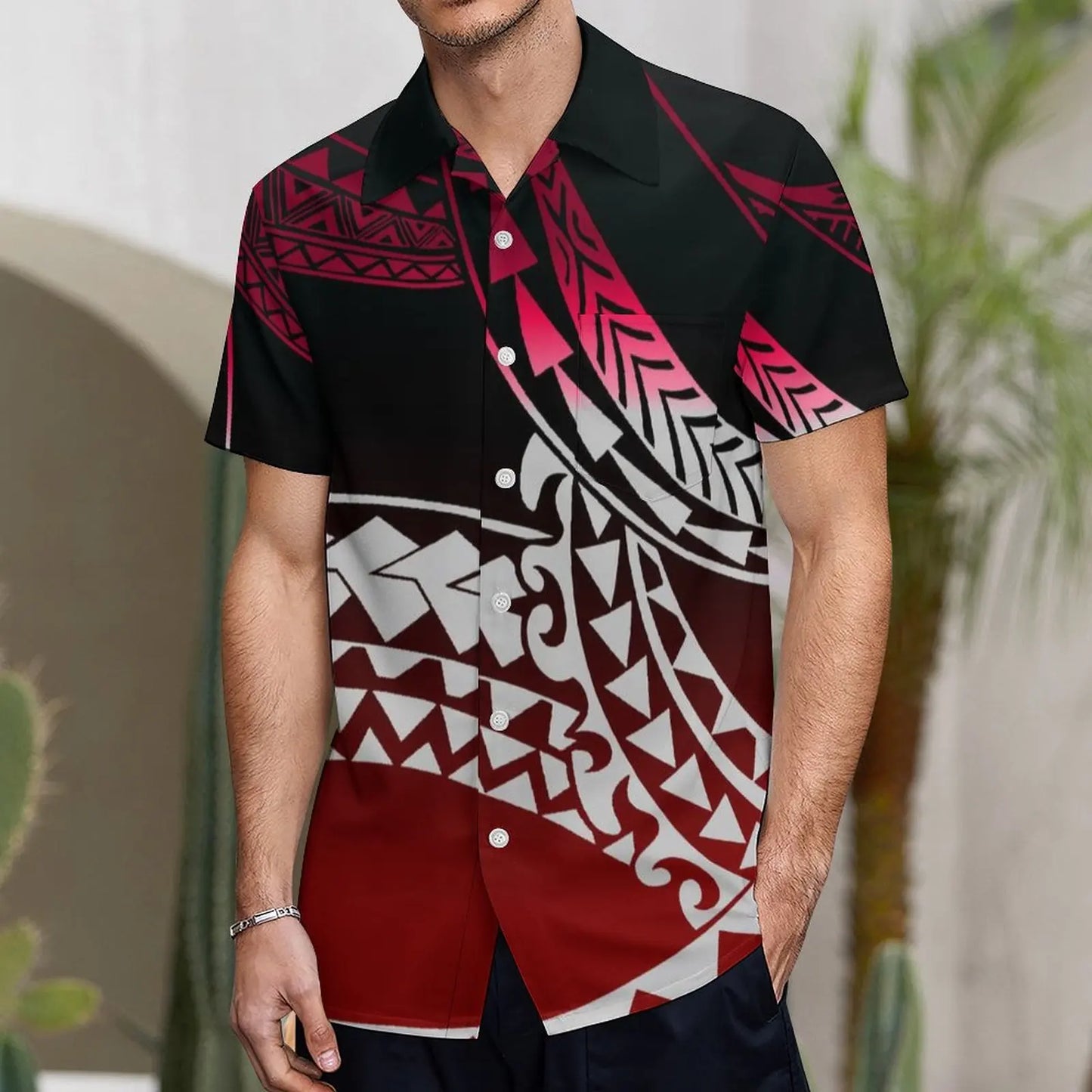 Custom Polynesian Tribal Couple Set Samoan Women'S Temperament Slim Dress Women'S Mermaid Maxi Skirt Men'S Shirt