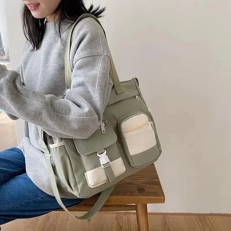 Canvas Handbags Messenger Bags for Women Waterproof Nylon Tote Shoulder Bag Oxford Ladies Handbag Crossbody Bag Girl Satchels