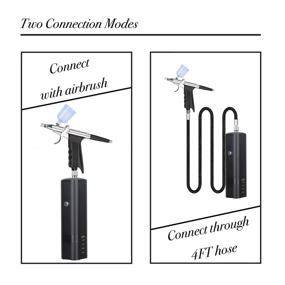 High Quality Cordless Mini Airbrush With Compressor Trigger Gun Cleaning Kit Foundation Makeup Oxygen Infusion Apparatus