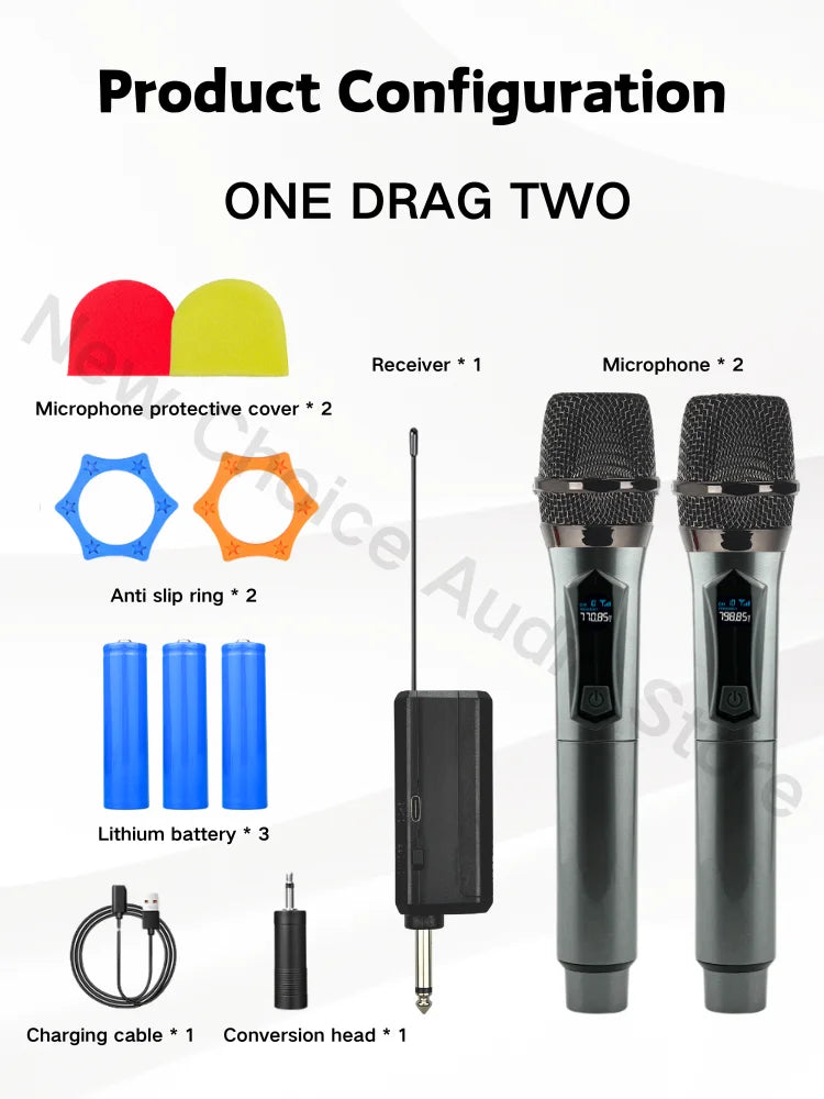 Good Wireless Microphone UHF Fixed Frequency 4 Channels Handheld Mic Micphone For Party Karaoke Professional Church Show Meeting