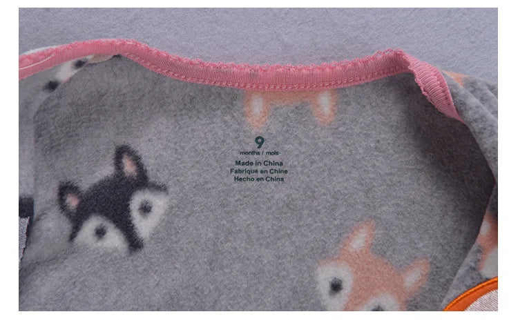 24M Toddler Baby Clothes Romper Children Fleece Outdoor Clothing Winter Warm Climbing Jumpsuit Zipper One-piece Coverall Pajamas