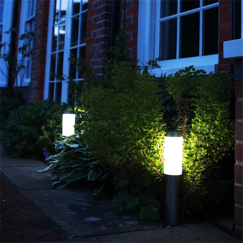 Solar Garden Light Solar Stainless Steel Garden Path Light Outdoor Landscape Light Gate Column Patio Yard Driveway Lawn Light