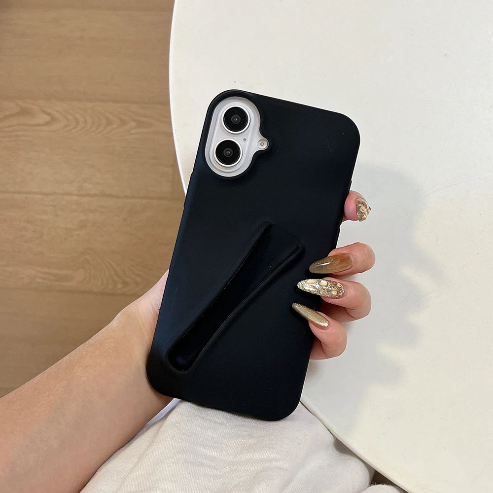 INS Lipstick Silicone Phone Case For iPhone 11 Funda iPhone 13 16 Pro Max 15 14 13 12 16 Plus Portable Lip Gloss Holder Cover