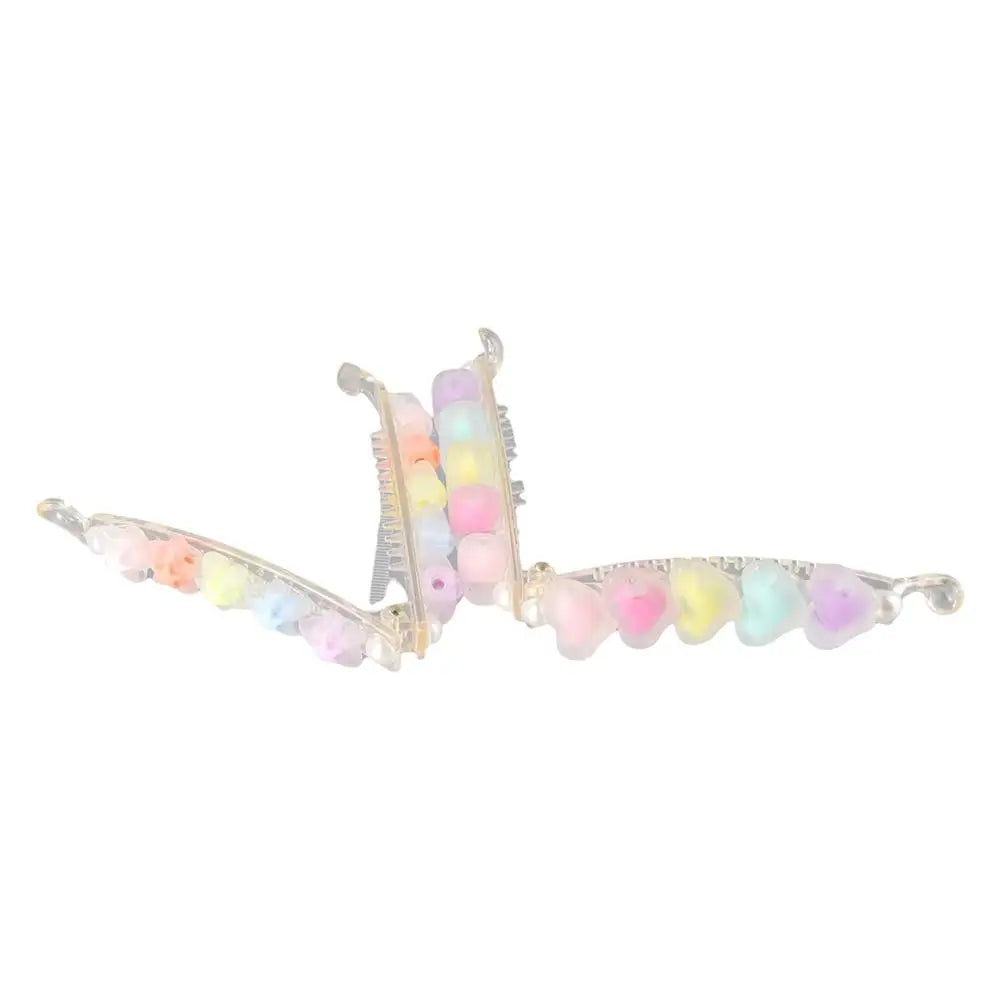 Hair Accessories Acrylic Hair Clips Colorful Love Heart Claw Clips Frosted Star Ponytail Holders Girl