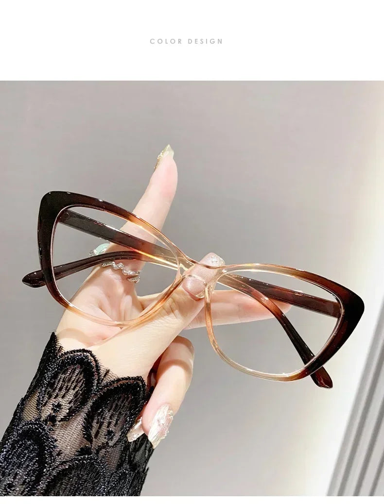 Fashion Ladies Reading Glasses Women Men Trendy Luxury Design Presbyopia Eyeglasses Cat Eye Anti-blue Light Eyewear for Female