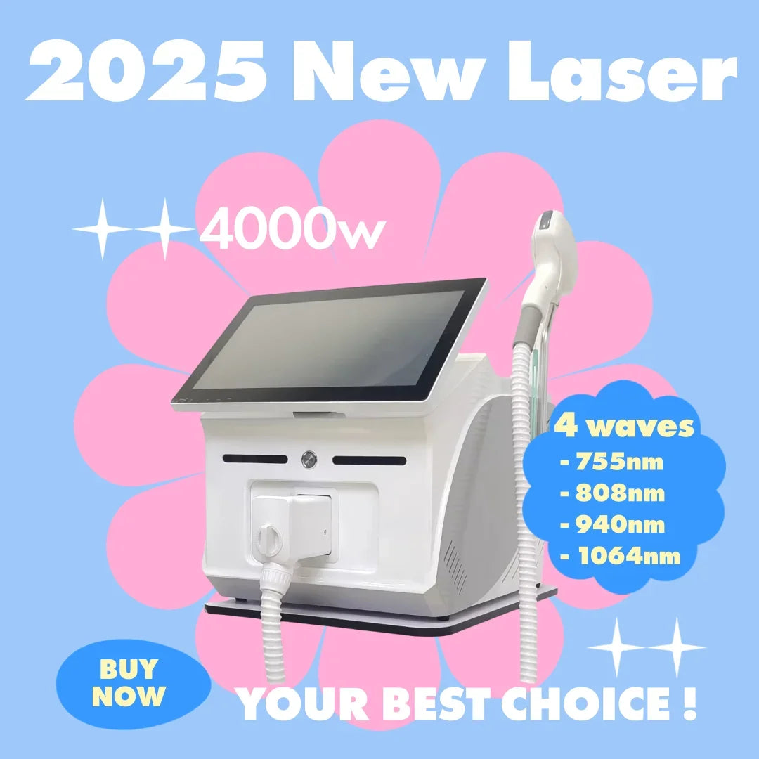 4000w 4 Waves 808nm Portable Soprano Titanium Ice Laser Hair Removal Device Depilator 2025 Diode Ice Titanium Painless