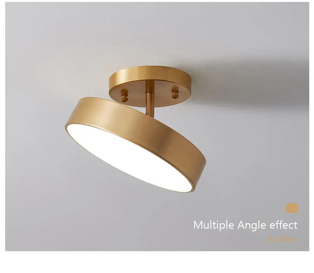 Modern LED Ceiling Light Aisle Lighting Lamps Corridor Stairs Balcony Corner Round Black Copper LED Home Decor Fixtures Lustre