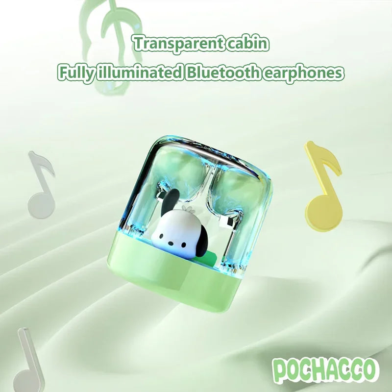 Sanrio EJ-986 TWS Earbuds Kuromi Hello Kitty Wireless Earphones Bluetooth Transparent Warehouse HIFI Sound Headsets Long Battery