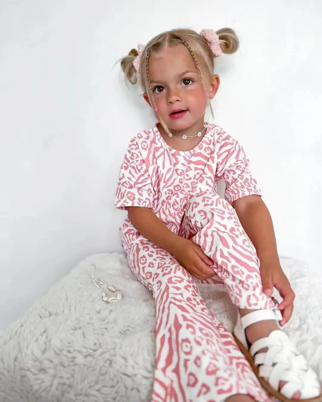 Summer Kids Girls Clothing Sets Baby Children Clothes Fashion Tops + Pants 2Pcs Outfits Kids Tracksuit 2 3 4 5 6 7 8 Year