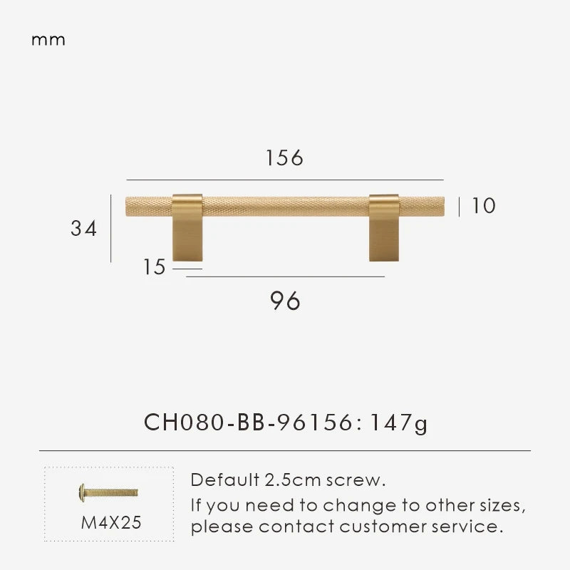 Nurlin Solid Brass Knurling Patterned Cabinet T-bar Extended Length 40 Inches Kitchen Appliances Dishwashers Refrigerators Pull