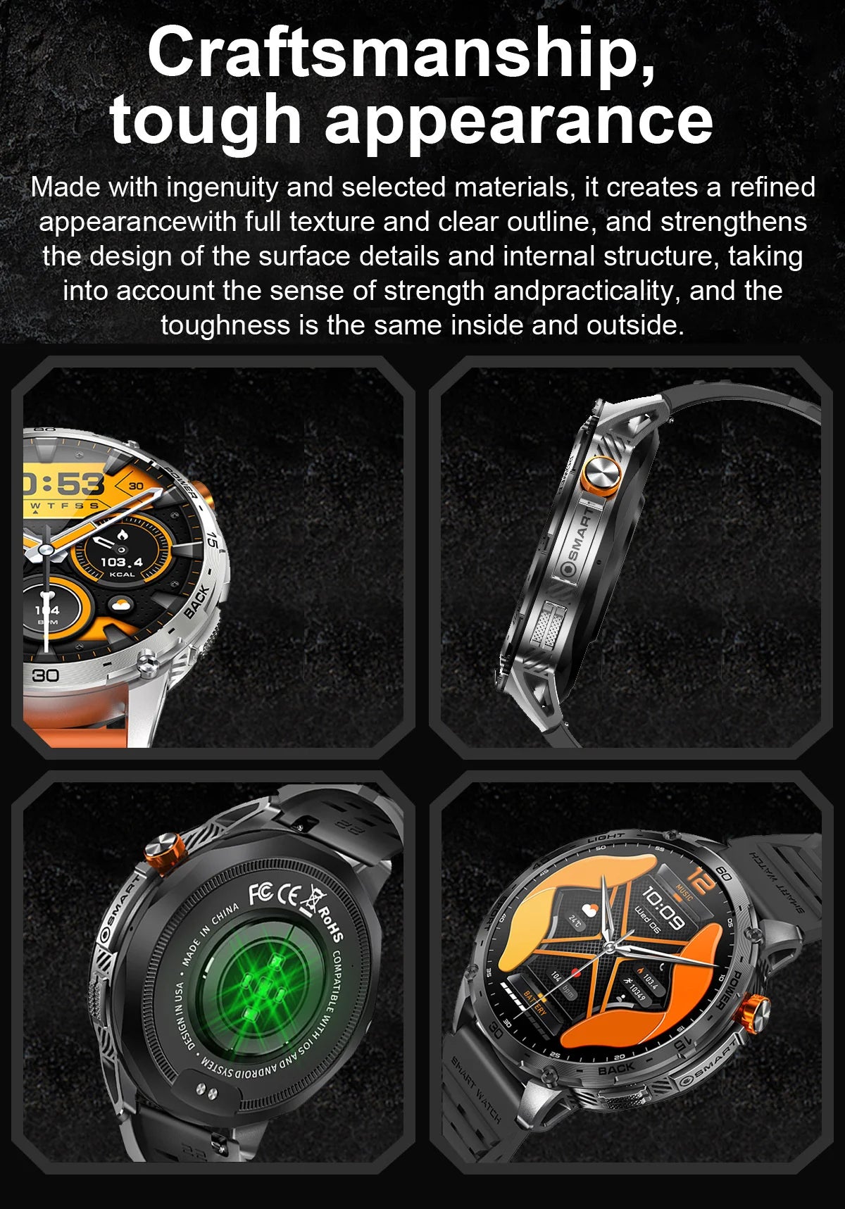 K69 Smart Watch 1.75inch Amoled Screen LED Flashlight Men Bluetooth Call Sports Fitness Tracker Health Monitor Smartwatch