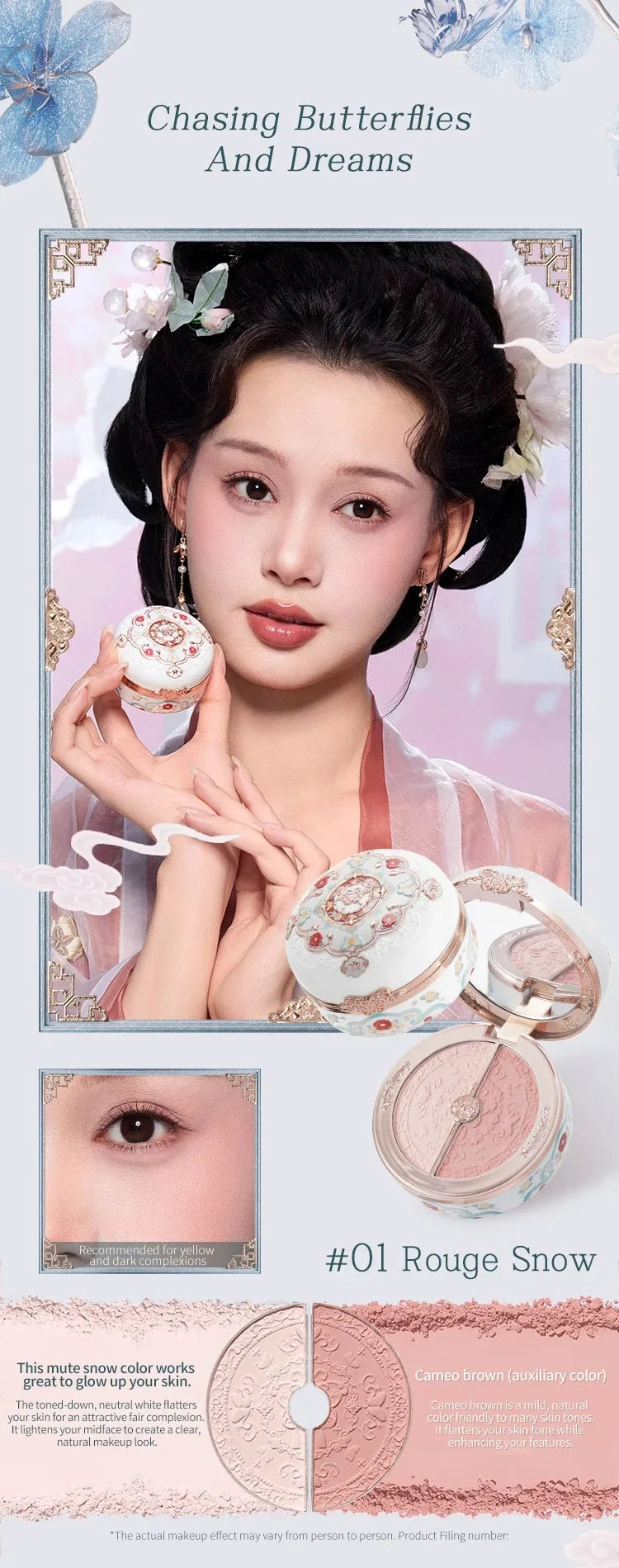 Makeup Flower Knows Set Swan Ballet Series Six Color Eyeshadow Palette Embossed Blusher Shine Lipstick Kit With Bag All In